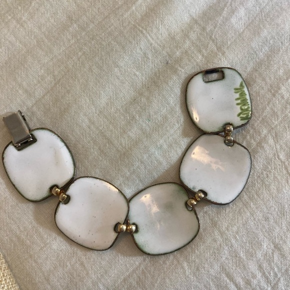 Kay Denning Vintage Copper Enameled Panel Link‎ Bracelet - Picture 7 of 9